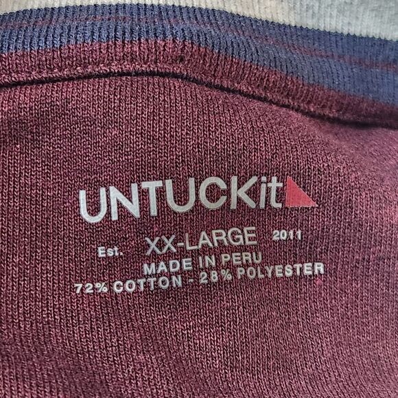 UntuckIt Men's XXL Corral 1/4 Zip Pullover Burgundy Sweatshirt - Picture 4 of 8